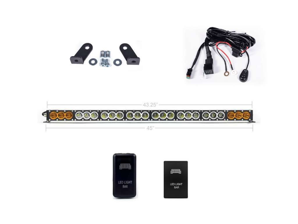 Dual Function Amber/White LED Light Bar Prinsu Mounting Bracket Kit