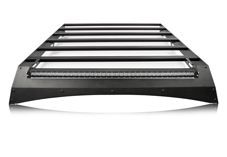 2014-2021 Tundra Crew Max Economy Roof Rack - Rack Only WITHOUT Light Bar cut-out //  LED LIGHT BAR BLUE SMALL