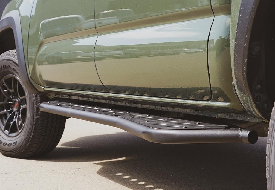 2005-2021 Toyota Tacoma Step Edition Rock Sliders - No Kick-Out // No Filler Plate // RAW // Access Cab